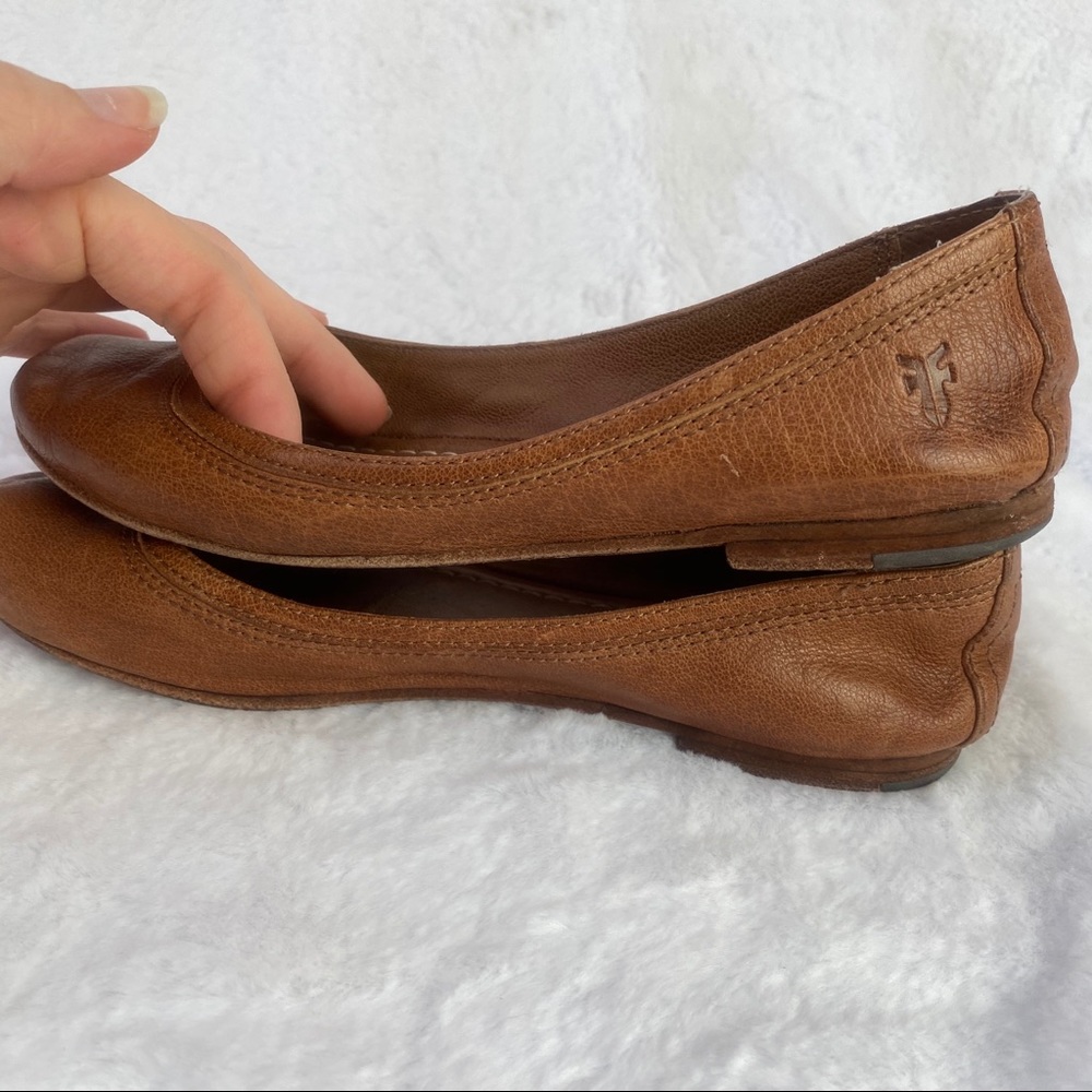 Frye Carlson Ballet Flat Chestnut Brown Leather - Picture 8 of 10